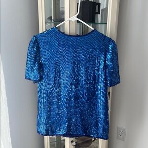 Blue Sequin Women's Top